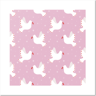 Christmas Dove Pattern Posters and Art